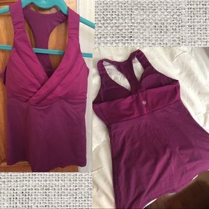 Magenta racer back athletic top